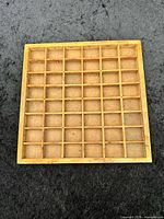 Full view square wooden type tray
