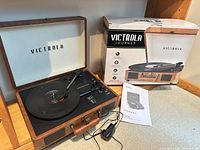 Victrola Journey record player with box, manual and adapter
