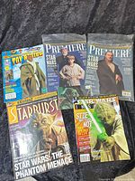 All five magazines laid out