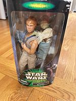 Front view of sealed Star Wars Power of the Jedi Luke Skywalker & Yoda set