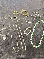 Overview of all jewelry pieces laid out