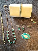 Overview of all jewelry items laid out