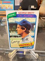 Front view of George Brett #450 card on stand