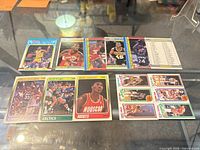 Overview showing all 12 basketball cards arranged in two rows