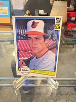 Front of Cal Ripken Jr. Donruss 1982 card on stand