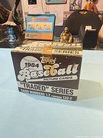 Front view of sealed 1984 Topps Baseball Picture Cards Traded Series box