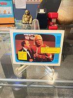 Front view of Hulk Hogan rookie card on stand