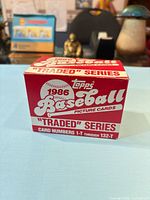 Front view of sealed 1986 Topps Baseball Traded Series box