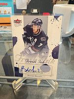 Front view of autographed Brendan Morrison Fresh Ink card in sleeve