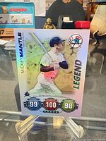 Front view of 2010 Topps Attax Mickey Mantle Legend insert card