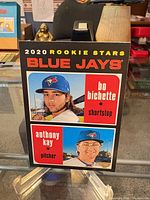 Front of the card showing Bo Bichette and Anthony Kay images and Rookie Stars Blue Jays header