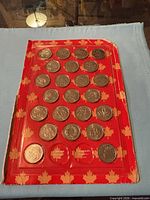 Full view of display card showing all coins mounted
