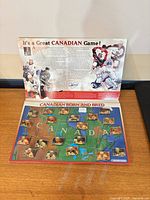 Full open view of album showing upper text panel and lower map with pins