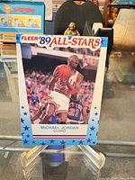 Front view of 1989 Fleer Michael Jordan All-Stars Sticker No.3 on stand