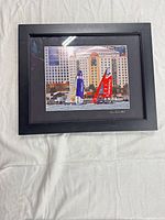 Front view showing framed print, mat, frame and artwork details