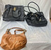 Group shot showing all three Michael Kors handbags