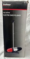 Front of retail box showing TruePower Dual Buffer Electric Shoe Polisher