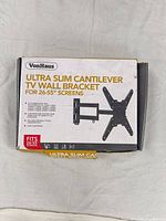 Front of retail box showing VonHaus Ultra Slim Cantilever TV Wall Bracket specifications