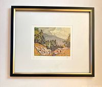 Framed lithograph with mat and glazing