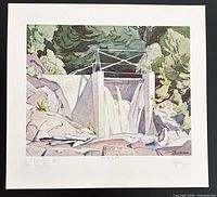 Full lithograph with border showing title and artist initials