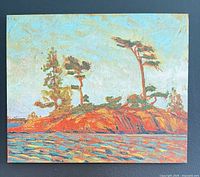 Full view of the “Split Rock” lithograph panel