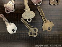 Close-up of several keys to show material and stampings