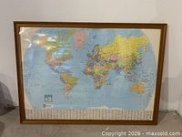 Framed world map full view showing frame and map