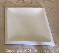 Top view of white square plate