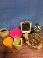 Group shot showing all seven décor items