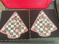 Two square platters shown front view