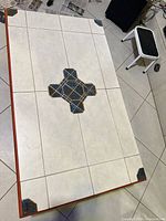 Full top view showing tile layout and wood frame