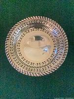 Top view shows entire pierced silver-plated bowl