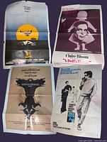 Composite image of all four folded posters laid out: Man on a Swing, A Doll's House, Face to Face, The Idol