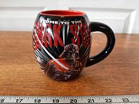 Full view of mug front showing Darth Vader graphic and text