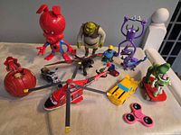 Group shot of all toys on table