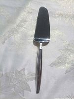 Full view of server showing stainless scoop and sterling handle