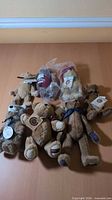 Seven small plush Boyds Bears, five loose, two in plastic