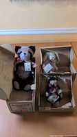Three boxed Boyds mohair plush pieces