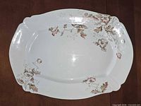 Top view of entire platter showing shape and floral design