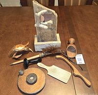 Group shot of all eight wooden items