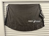 Full view of FrostGuard windshield cover hanging