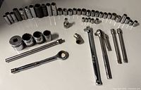 All sockets and accessories laid out for full view