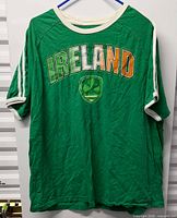 Front view of green Ireland T-shirt
