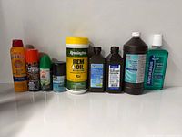 Front view of all nine items lined up