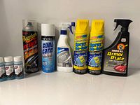 Group shot of all nine cleaning and care products