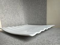 Square white wavy platter side view