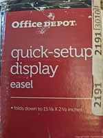 Front of Office Depot quick-setup display easel box showing product name