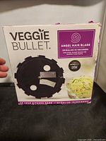 Front of Veggie Bullet Angel Hair Blade box