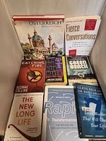 All eight books arranged overview