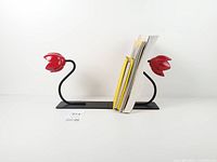 Pair of tulip bookends shown holding books